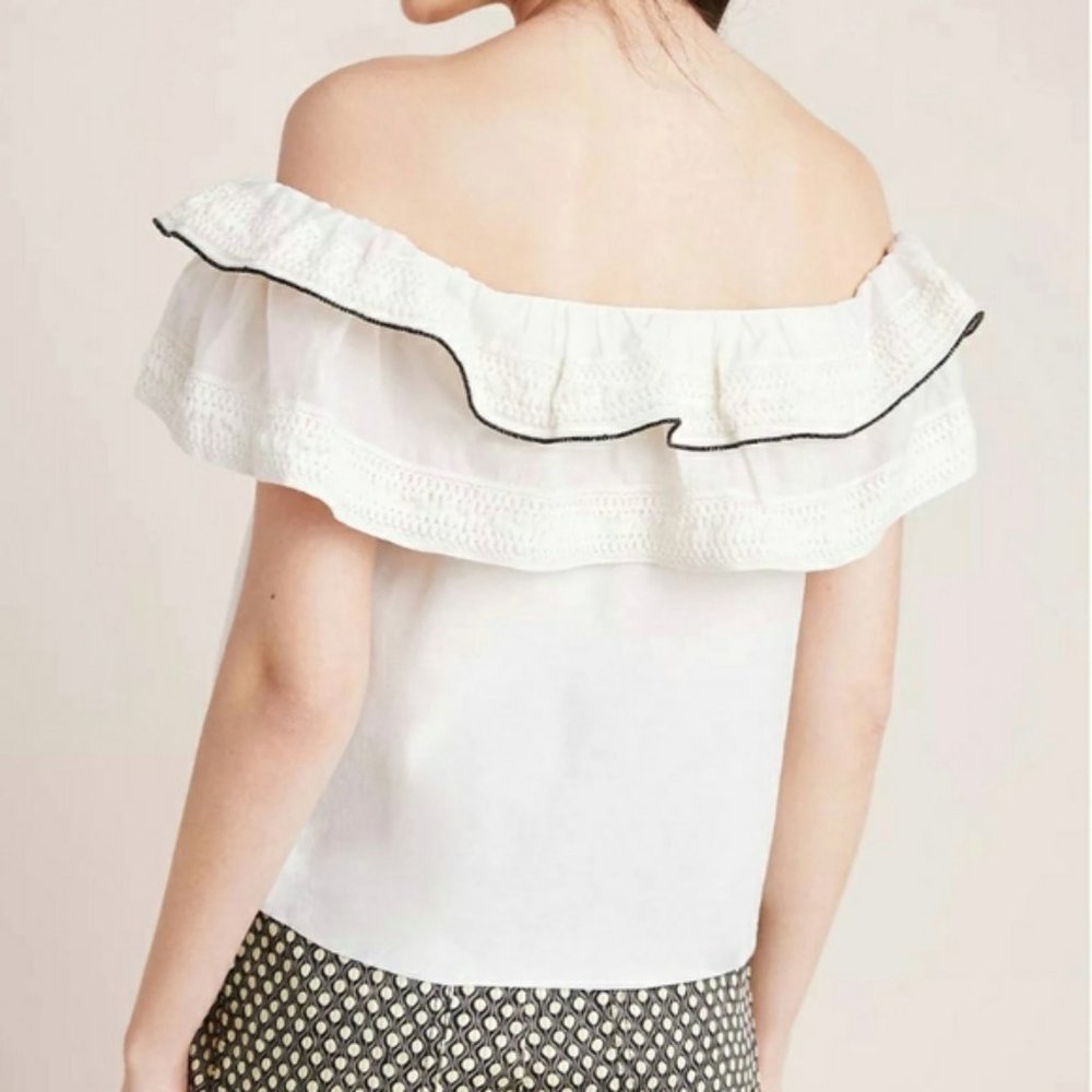 Anthropologie amit Aggarwal Blouse Ivory NWT - Picture 2 of 7